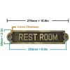 Large Rest Room Brass Door Sign 